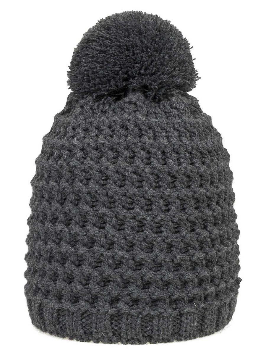 Dziecięca czapka z pomponem szara Döll