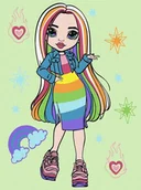 Malowanie po numerach - Malowanie po numerach - Rainbow High Amaya Raine - miniaturka - grafika 1