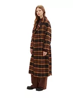 Płaszcze damskie - TOM TAILOR Denim Damski płaszcz oversize z paskiem do wiązania i wzorem w kratkę, 33771-Brown Check, XL - miniaturka - grafika 1