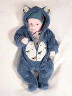 Pajacyki dla niemowląt - Chłopięcy pajac ocieplany luna niebieski Nicol,r.56 - miniaturka - grafika 1