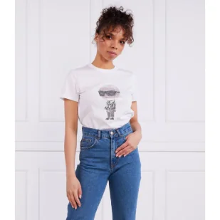 Karl Lagerfeld T-shirt ikonik 2.0 | Regular Fit - Koszulki i topy damskie - miniaturka - grafika 1