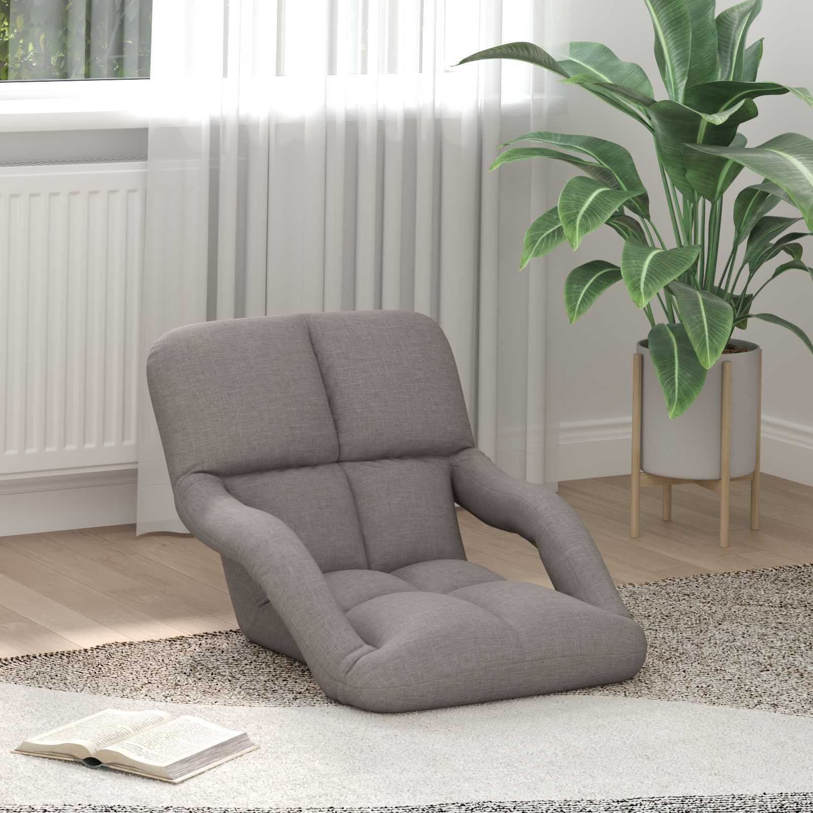vidaXL vidaXL Regulowany fotel na podłogę Ciemnoszary 58 x 62 x 58 cm tkanina