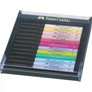 Faber-Castell Pitt Artist Pen B flamastry artystyczne, komplet 12 szt. FC267420 - Kredki, ołówki, pastele i pisaki - miniaturka - grafika 1