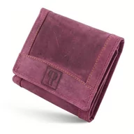Portfele - Skórzany damski portfel VINTAGE ochrona RFID fioletowy - miniaturka - grafika 1