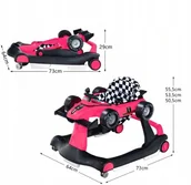 Chodziki - Chodzik Dla Dzieci 4 W 1, Składany Chodzik Z Regulacją Wysokości - miniaturka - grafika 1