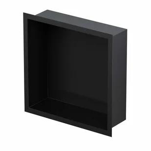 Półka wnękowa 30 x 30 x 10 cm czarna ze szklaną nakładką na dno - Półki łazienkowe - miniaturka - grafika 1