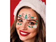 Dodatki do strojów karnawałowych - Samoprzylepne naklejki na twarz na Boże Narodzenie - miniaturka - grafika 1