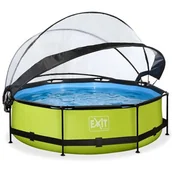 Baseny ogrodowe - Exit Basen Lime okrągły 300 cm składany dach kopuła + pompa filtrująca 30.32.10.40 - miniaturka - grafika 1
