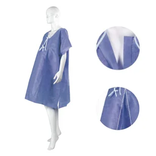 Koszula do porodu L/XL jednorazowa wiązany dekolt SMS 1szt - Odzież medyczna - miniaturka - grafika 1