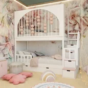 Łóżka dla dzieci i młodzieży - Łóżko piętrowe drewniane Bubbles - miniaturka - grafika 1