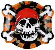 Naczynia i sztućce jednorazowe - Amscan Talerzyki papierowe "Piraci Jolly Roger", 6 szt 551936 - miniaturka - grafika 1