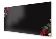 Dekoracje domu - Panel kuchenny HOMEPRINT Kwiaty na czarnej płycie 125x50 cm - miniaturka - grafika 1