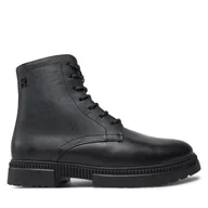 Buty zimowe męskie - Kozaki Tommy Hilfiger Comfort Tl Texture Lth Boot FM0FM05182 Czarny - miniaturka - grafika 1