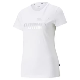 Koszulki i topy damskie - Puma Koszulka Damska T-Shirt Ess Metallic Logo Tee Biała 848303 02 S - grafika 1