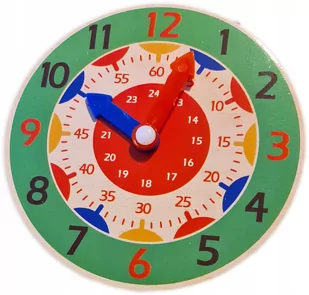 ZEGAR DREWNIANY DO NAUKI GODZIN zegarek 14CM - Czasopisma - miniaturka - grafika 1