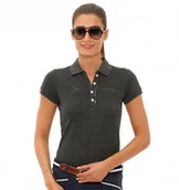 Koszulki jeździeckie - Spooks Koszulka NICKY POLO damska - dark grey - miniaturka - grafika 1