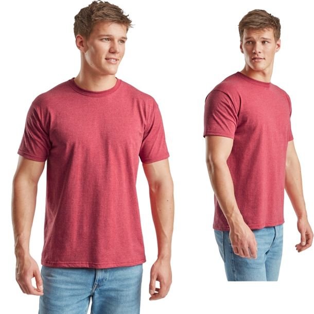 Koszulka Męska T-Shirt Fruit of the Loom Valueweight casual Czerwona L