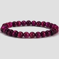 Bransoletki - Ciemna Różowa Bransoletka Kamień Regulowana Elastyczna Ręcznie Robiona - miniaturka - grafika 1