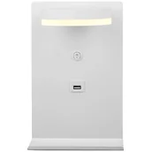 Lampy ścienne - Candellux Lighting biały kinkiet LED z ładowarką USB COMPACT z półką do sypialni przy łóżku 21-76052 - miniaturka - grafika 1