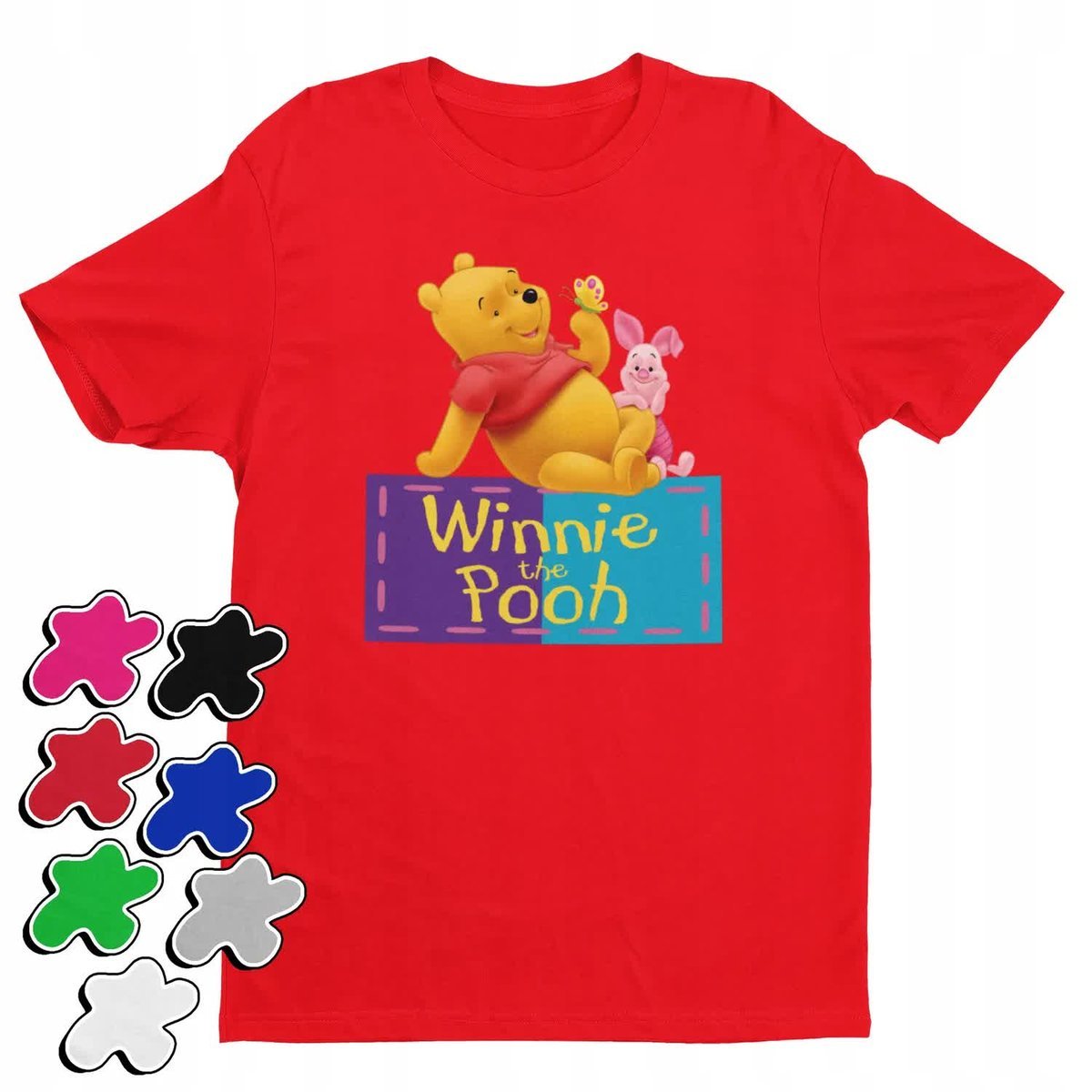 Koszulka T-Shirt Dziecięca Z Nadrukiem Kubuś Puchatek Misia Miś -L 146-152