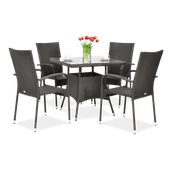 Meble ogrodowe - Zestaw Ogrodowy Technorattan Fiesta/Lugo 4+1 Brown - miniaturka - grafika 1