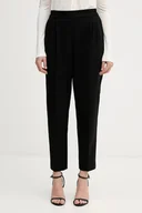 Spodnie damskie - Sisley spodnie damskie kolor czarny fason chinos high waist 41YPLF043 - miniaturka - grafika 1