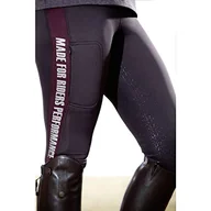 Legginsy - HKM Odello silikonowe legginsy do jazdy konnej, brązowoszare, rozmiar 32/34 - miniaturka - grafika 1
