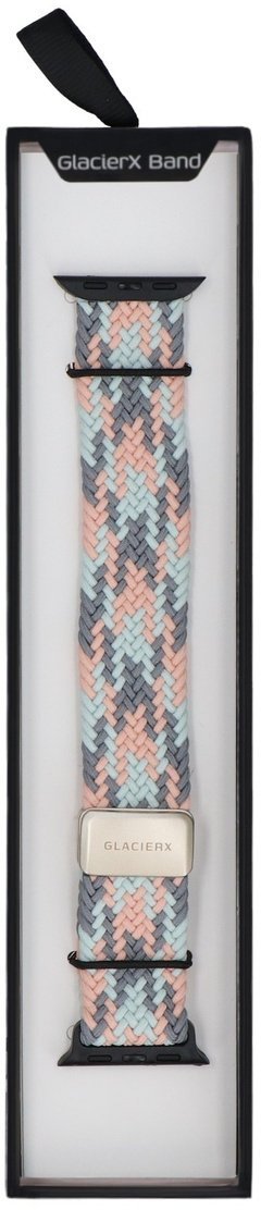 GlacierX pasek Braided Magnetic Buckle Mint Candy do Apple Watch 38/40/41mm Miętowo-różowy