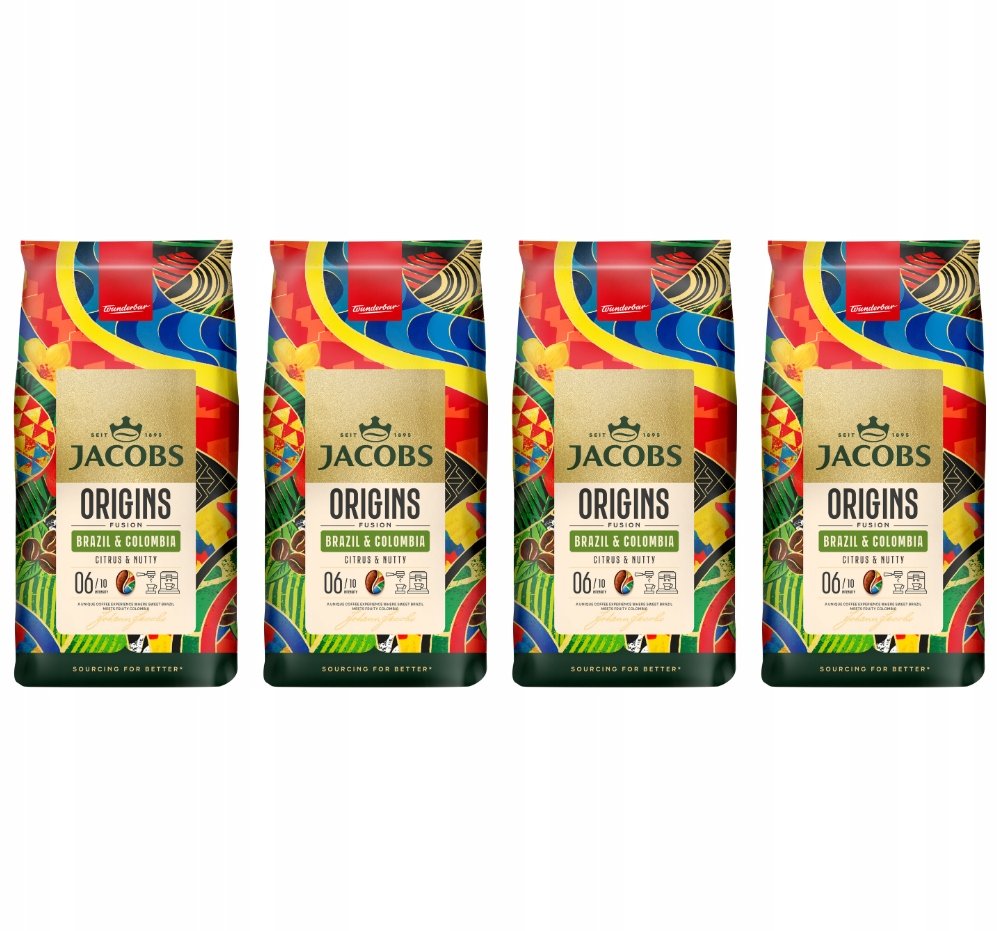 Kawa ziarnista Jacobs Origins Fusion Brazil 100% 4x 1kg