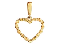 Wisiorki - Złota przywieszka 585 delikatne skręcane serduszko ramka serce - miniaturka - grafika 1
