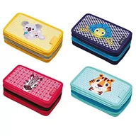 Torby męskie - Herlitz® Piórnik szkolny trzykomorowy Cute Animals | Zamek błyskawiczny | Saszetka Etui Organizer Kosmetyczka Tuba na Długopisy Pióra Kredki Akcesoria | Dzieci Młodzież Wytrzymały | Mix - miniaturka - grafika 1