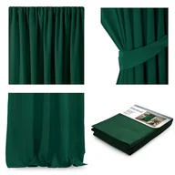 Zasłony - Zasłona BLACKOUT kolor butelkowa zieleń styl klasyczny taśma blackout 140x270 ameliahome - CURT/AH/BLACKOUT/PLEAT/D.GREEN/140X27 - miniaturka - grafika 1
