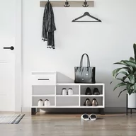 Wieszaki i stojaki - vidaXL Półka na buty, biały, 102x36x60 cm, materiał drewnopochodny - miniaturka - grafika 1