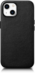 iCarer Case Leather pokrowiec etui z naturalnej skóry do iPhone 14 czarny (WMI14220705-BK) (kompatybilne z MagSafe) - Etui i futerały do telefonów - miniaturka - grafika 1