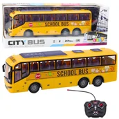 Zabawki zdalnie sterowane - Autobus Zdalnie Sterowany RC Szkolny 1:30 Światła Żółty LEAN Toys - miniaturka - grafika 1