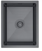 Zlewozmywaki - Zlewozmywak stalowy STEEL 4050p podwieszany CZARNY - miniaturka - grafika 1