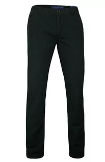 Spodnie męskie - Czarne Eleganckie, Męskie Spodnie, 100% BAWEŁNA -CHIAO- Chinosy, z Mankietami - Chiao - grafika 1