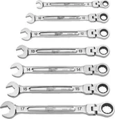 Klucze i nasadki - Milwaukee MILWAUKEE WRENCH SET FLUSH-EYE. 7 pcs. MAXBITE WITH MOVING RATCHET INCHES - miniaturka - grafika 1