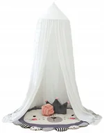 Pościel dla dzieci - Baldachim Biały Na Łóżeczko Łóżko Namiot Wiszący - miniaturka - grafika 1