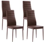 Krzesła - 4szt x Nowoczesne skórzane krzesła pikowane - 258 - brązowe - miniaturka - grafika 1