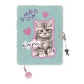 Notesy i bloczki - Pamiętnik A5 Włochacz z kłódką My Little Friend Mint Kitty 96 k. - ST-Majewski - miniaturka - grafika 1