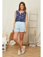 Koszulki i topy damskie - Rodier Lin Lniany top w kolorze granatowym - miniaturka - grafika 1