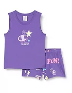 Koszulki i topy damskie - Champion Dziewczęca Legacy Fun Club-All Over-Tank Top & Shorts komplet, ciemny fiolet, 5-6 Lata - miniaturka - grafika 1