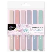 Przybory szkolne - Derform Zakreślacze kremowe geometryczne 6szt KIDEA - miniaturka - grafika 1