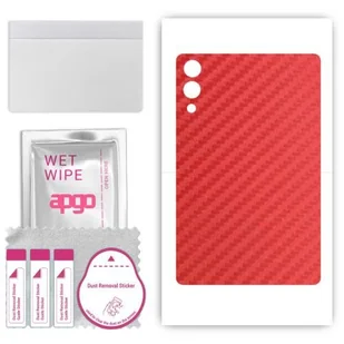 folia naklejka skórka strukturalna na TYŁ do Samsung Galaxy Tab S9 Plus - Carbon Czerwony - apgo SKINS - Akcesoria do tabletów i e-booków - miniaturka - grafika 1