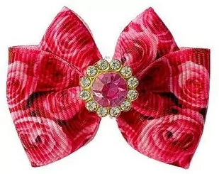 Kokardka Glamour kwiat 4,5cm KGR002 KGR002 - Akcesoria i dodatki do ubrań dla dzieci - miniaturka - grafika 1