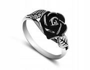 Obrączki ślubne - Srebrny Pierścionek Róża Różyczka Kwiat Srebro 925 - miniaturka - grafika 1