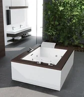 Wanny z hydromasażem - Novellini Sense Dual Hydro Plus Wanna prostokątna dwuosobowa 193x140x64 cm z hydromasażem, biała błyszcząca SE719014T7-A0A - miniaturka - grafika 1