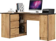 Biurka - Elior Biurko narożne do nauki dąb craft lewostronne - Osmen 3X - miniaturka - grafika 1