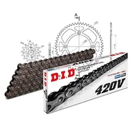 Części motocyklowe - Zestaw łańcuchów DID aluminium 420 V / 126 zamek zatrzaskowy czarny do Honda CRF R 150 ccm rok prod. 2007-2014 - miniaturka - grafika 1